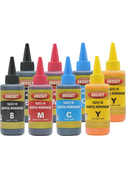 L486 L455 L550 L565 Uyumlu Mürekkep 4 renk 100ml 8li Set