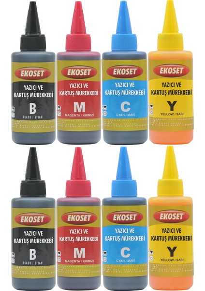 L486 L455 L550 L565 Uyumlu Mürekkep 4 renk 100ml 8li Set fiyatları