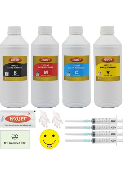 Epson L300/L310/L355/L365 Uyumlu Muadil Mürekkep 4 Renk 4X1Litre