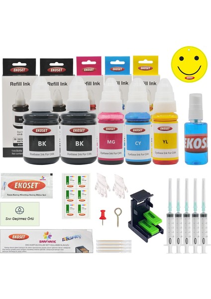 Canon PG-545 CL-546 Uyumlu Kartuş Dolum Seti Renkli ve Siyah 5'li Set