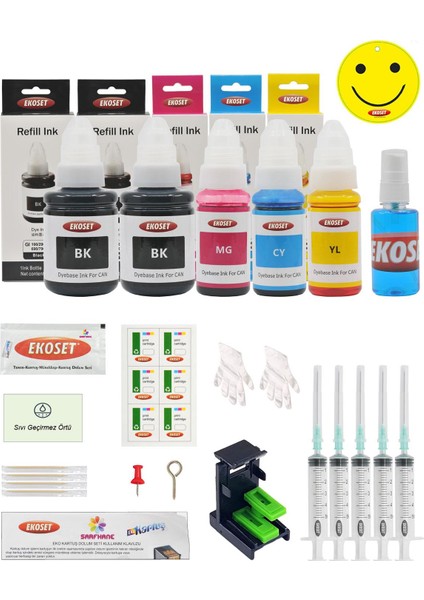 Canon PG-545 CL-546 Uyumlu Kartuş Dolum Seti Renkli ve Siyah 5'li Set