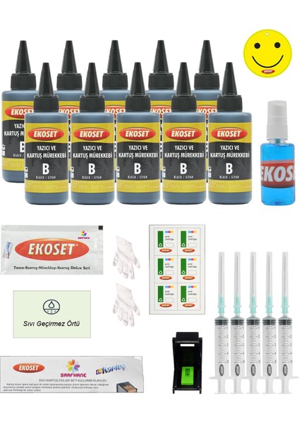 Dolum Seti HP Deskjet 2130 1110 HP 302 Uyumlu Siyah 10'lu Set fiyatları
