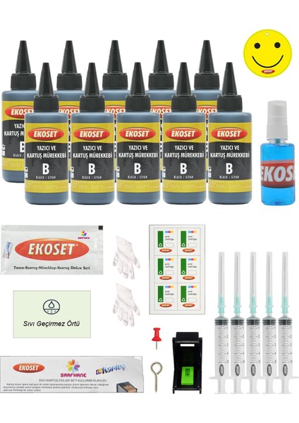 Dolum Seti Canon E204 E304 E3140 Pg-46 Uyumlu Siyah 10'lu Set