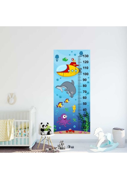 Kt Decoration Deniz Canlıları Tek Parça Boy Ölçer Gelişim Tablosu Duvar Sticker