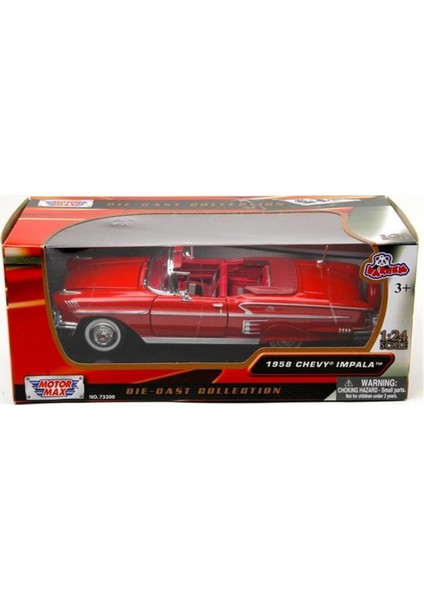 Motormax Diecast 1958 Chevy Impala 1:24 Model Araç - Kırmızı