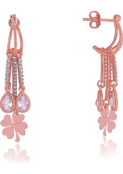 Söğütlü Si̇lver Yonca Sarkıntılı Küpe