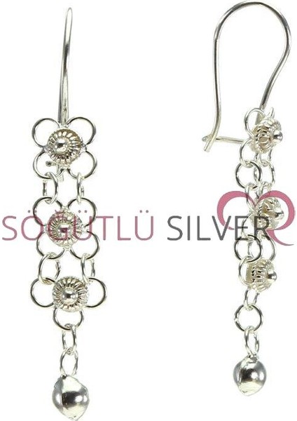 Söğütlü Si̇lver Telkari Üç Sıra Kişniş Küpe