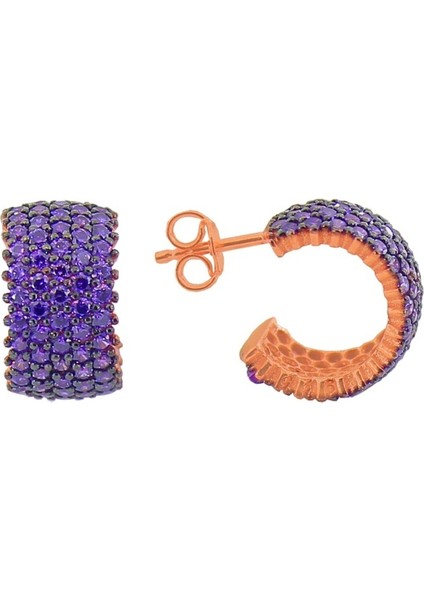 Söğütlü Si̇lver Tamtur Beş Sıralı Amatis Taşlı Küpe