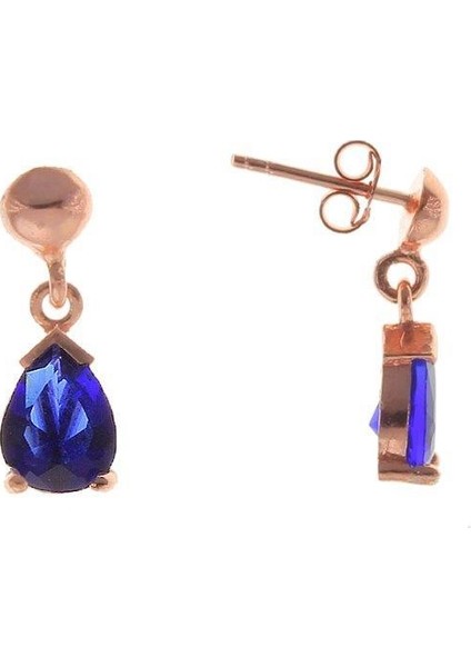 Söğütlü Si̇lver Safir Taşlı Damla Küpe