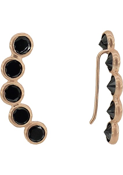 Söğütlü Si̇lver Onix ve Beş Taşlı Sıra Küpe