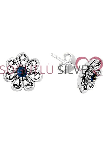 Söğütlü Si̇lver Mini Telkari Çiçek Modeli Küpe