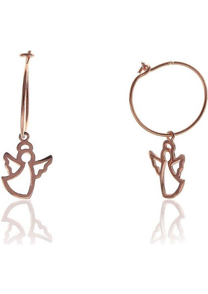 Söğütlü Si̇lver Melek Modeli Rose Gümüş Küpe