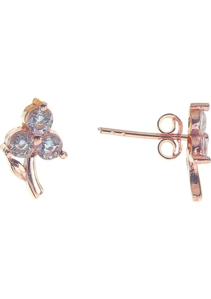 Söğütlü Si̇lver Gümüş Zirkon Taşlı Minik Çiçek Küpe