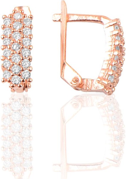 Söğütlü Si̇lver Gümüş Zirkon Taşlı J Küpe