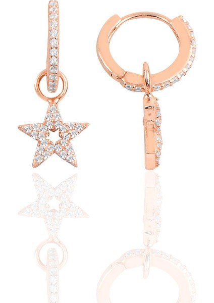 Söğütlü Si̇lver Gümüş Yıldız Halka Küpe