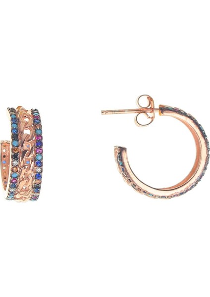 Söğütlü Si̇lver Gümüş Yarım Halkalı Zincir Modeli Küpe