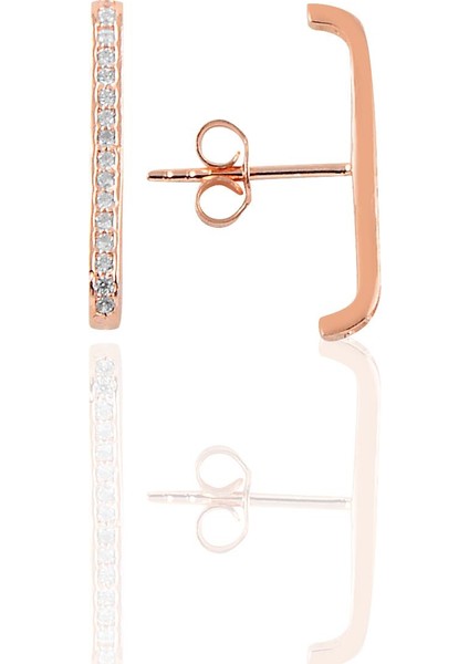 Söğütlü Si̇lver Gümüş Rose Zirkon Taşlı Style Küpe