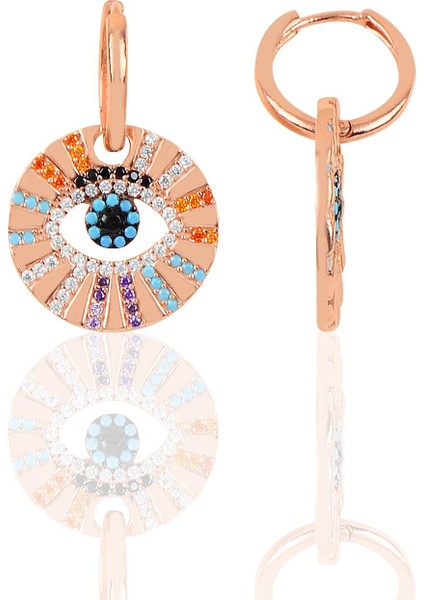 Söğütlü Si̇lver Gümüş Rose Zirkon Taşlı Aura Küpe