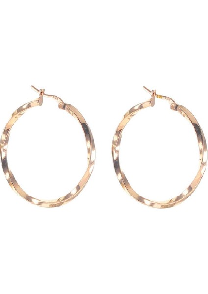 Söğütlü Si̇lver Gümüş Rose Burma Modeli Orta Boy Halka Küpe fiyatları