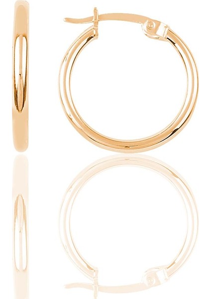 Söğütlü Si̇lver Gümüş Rose 19 mm Şarnel Halka Küpe