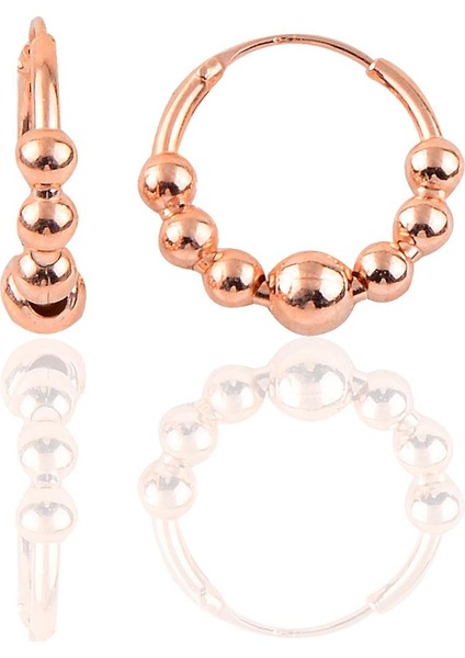 Söğütlü Si̇lver Gümüş Rose 17 mm Top Top Halka Küpe