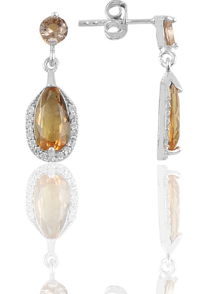 Söğütlü Si̇lver Gümüş Rodyumlu Zultanit Taşlı Damla Küpe