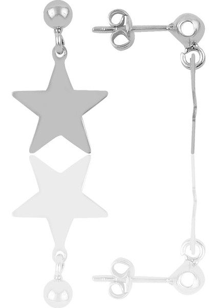 Söğütlü Si̇lver Gümüş Rodyumlu Yıldız Modeli Küpe