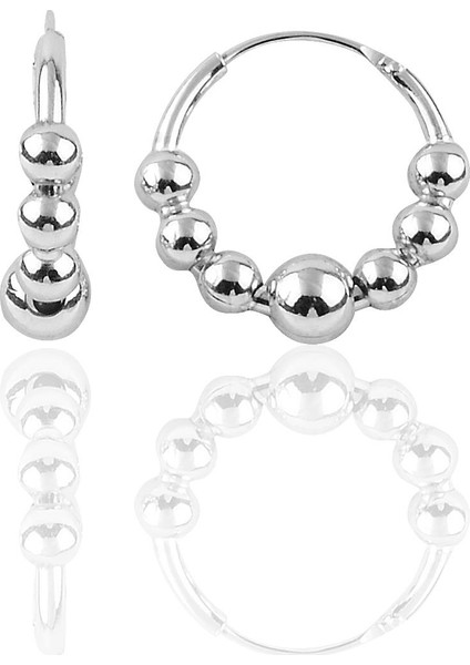 Söğütlü Si̇lver Gümüş Rodyumlu 17 mm Top Top Halka Küpe