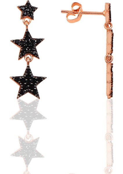 Söğütlü Si̇lver Gümüş Onix Taşlı Kayan Yıldız Küpe