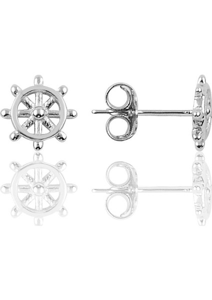 Söğütlü Si̇lver Gümüş Mini Denizci Dümeni Küpe