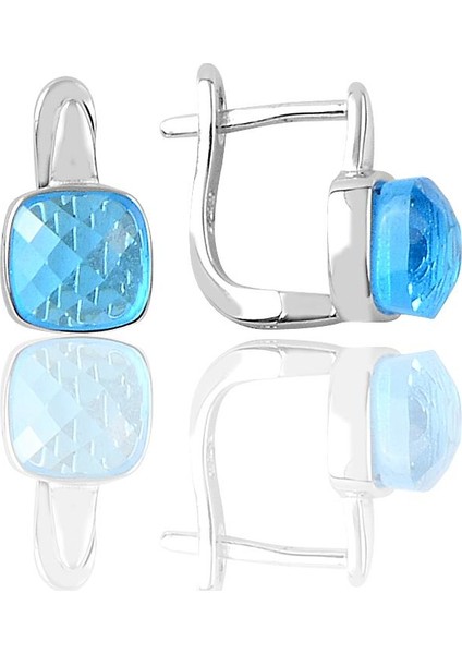 Söğütlü Si̇lver Gümüş Kedi Gözü Taşlı Küpe