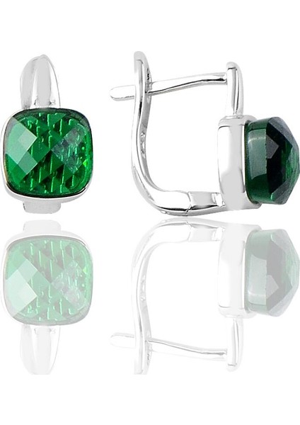 Söğütlü Si̇lver Gümüş Kedi Gözü Taşlı Küpe