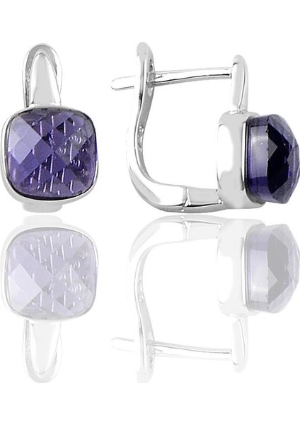 Söğütlü Si̇lver Gümüş Kedi Gözü Taşlı Küpe