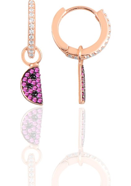 Söğütlü Si̇lver Gümüş Karpuz Halka Küpe