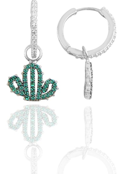 Söğütlü Si̇lver Gümüş Kaktüs Halka Küpe