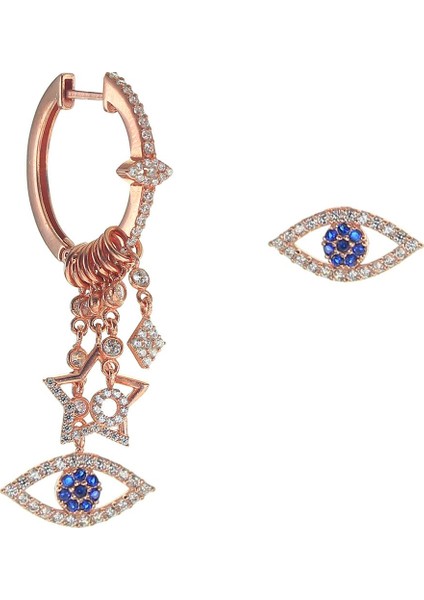 Söğütlü Si̇lver Gümüş Göz Modeli Şans Küpe