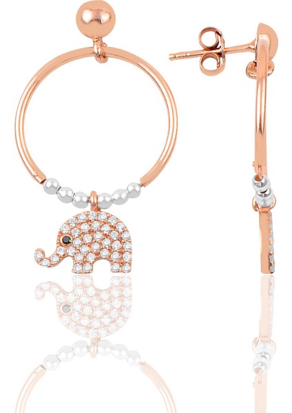 Söğütlü Si̇lver Gümüş Fil Modeli Eksenler Küpe