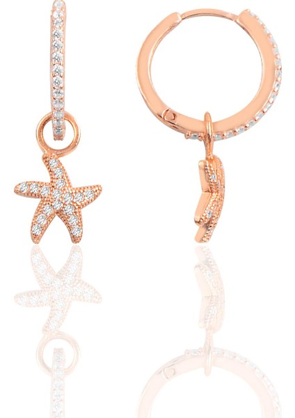 Söğütlü Si̇lver Gümüş Deniz Yıldızı Halka Küpe