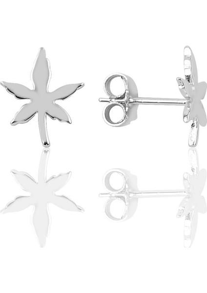 Söğütlü Si̇lver Gümüş Çınar Yaprağı Modeli Küpe