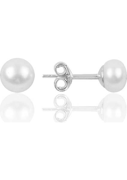 Söğütlü Si̇lver Gümüş 6 mm Inci Taşlı Küpe
