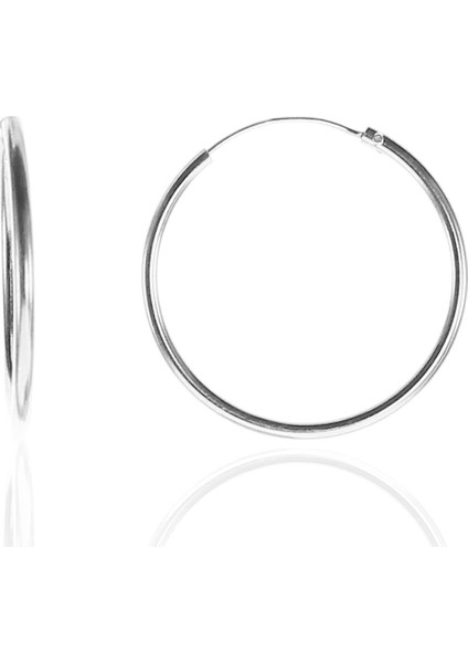 Söğütlü Si̇lver Gümüş 26 mm Rodyumlu Halka Küpe