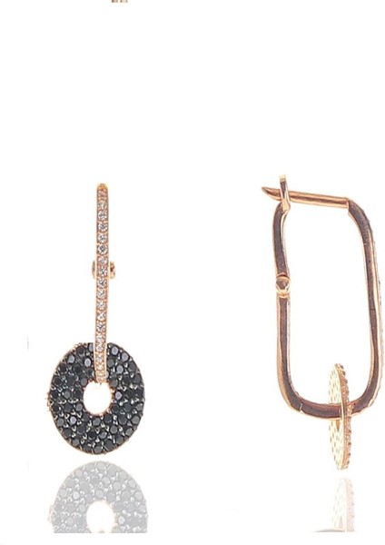 Söğütlü Si̇lver Gümüş Yuvarlak Modeli Zirkon Taşlı Göçmen Küpe