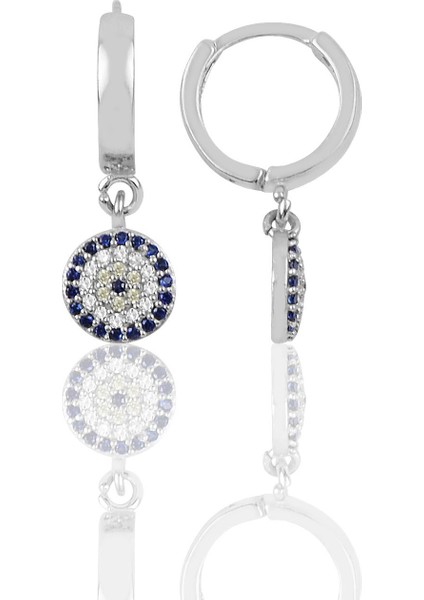 Söğütlü Si̇lver Gümüş Nazar Halka Modeli Küpe