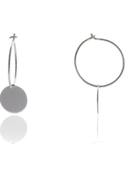 Söğütlü Si̇lver Daire Modeli Rodyum Gümüş Küpe