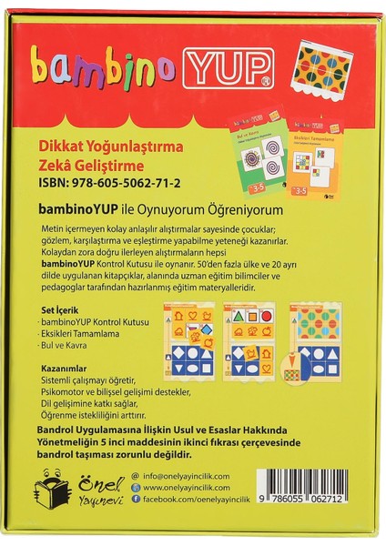 bambinoYUP 3-5 Yaş Seti (2 kitapçık + 1 kontrol kutusu)