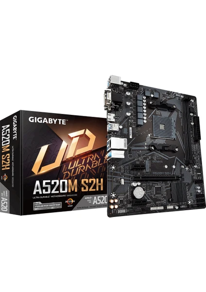 GA-A520M-S2H AMD A520 5100MHz (O.C.) Nvme 3.0 DDR4 Soket  AM4 mATX Anakart