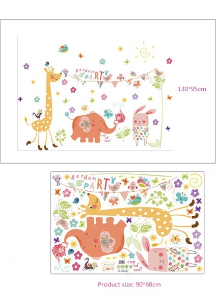 Renkli Party Hayvanları Bebek ve Çocuk Odası Dekorasyonu Duvar Sticker Duvar Süsü