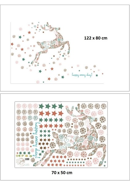 Mutlu Geyik Bebek ve Çocuk Odası Kız Odası Dekorasyonu Duvar Sticker Duvar Süsü