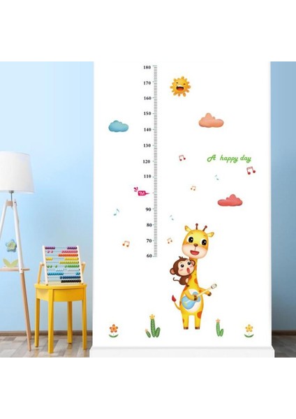 Şarkı Söyleyen Zürafa Çocuk ve Bebek Odası Dekoru Boy Ölçer Duvar Sticker Çıkartma fiyatları