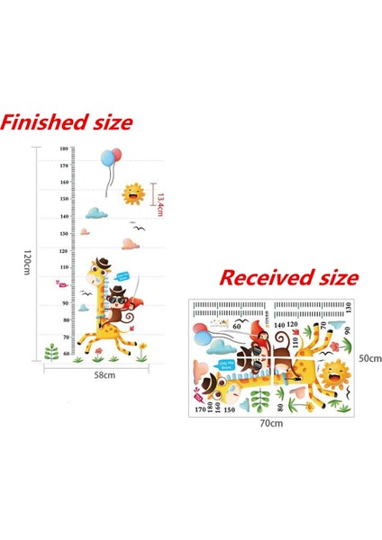 Zürafa Maymun Bebek Odası Boy ve Gelişim Ölçer Duvar Çıkartması Duvar Sticker modelleri